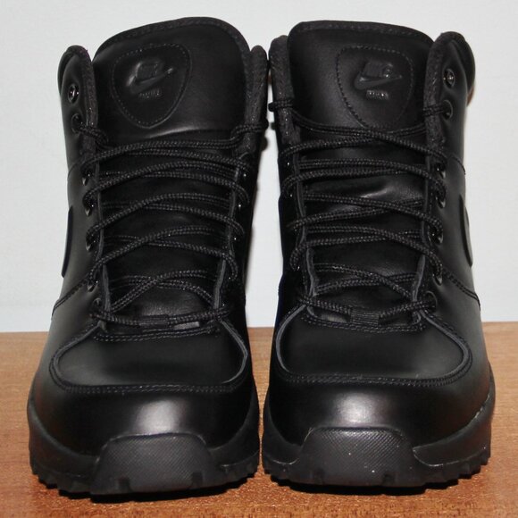 Nike Manoa Leather Boots Mens 9 Triple Black - Picture 4 of 6